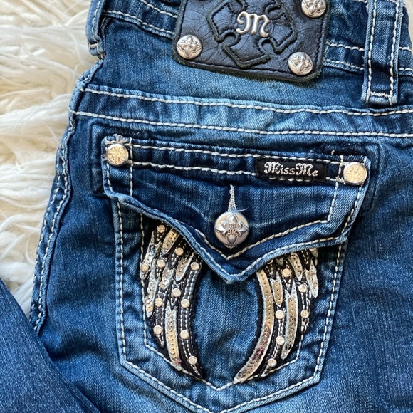 Miss Me Skinny Jeans Angel Wings - Picture 3 of 8